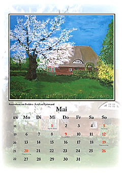 Frühling auf dem Dorf, gemalt