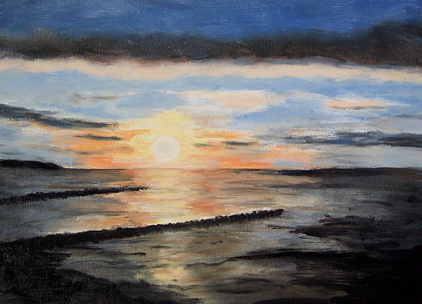 Sonnenuntergang an der Ostsee, gemalt
