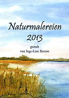 Titelbild Kalender 2013: Boddenlandschaft, Aquarell.