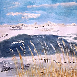 Winter am Bodden, gemalt